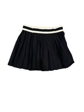 AERIE Black Knit Pleated Mini Skirt with White Trim - size S